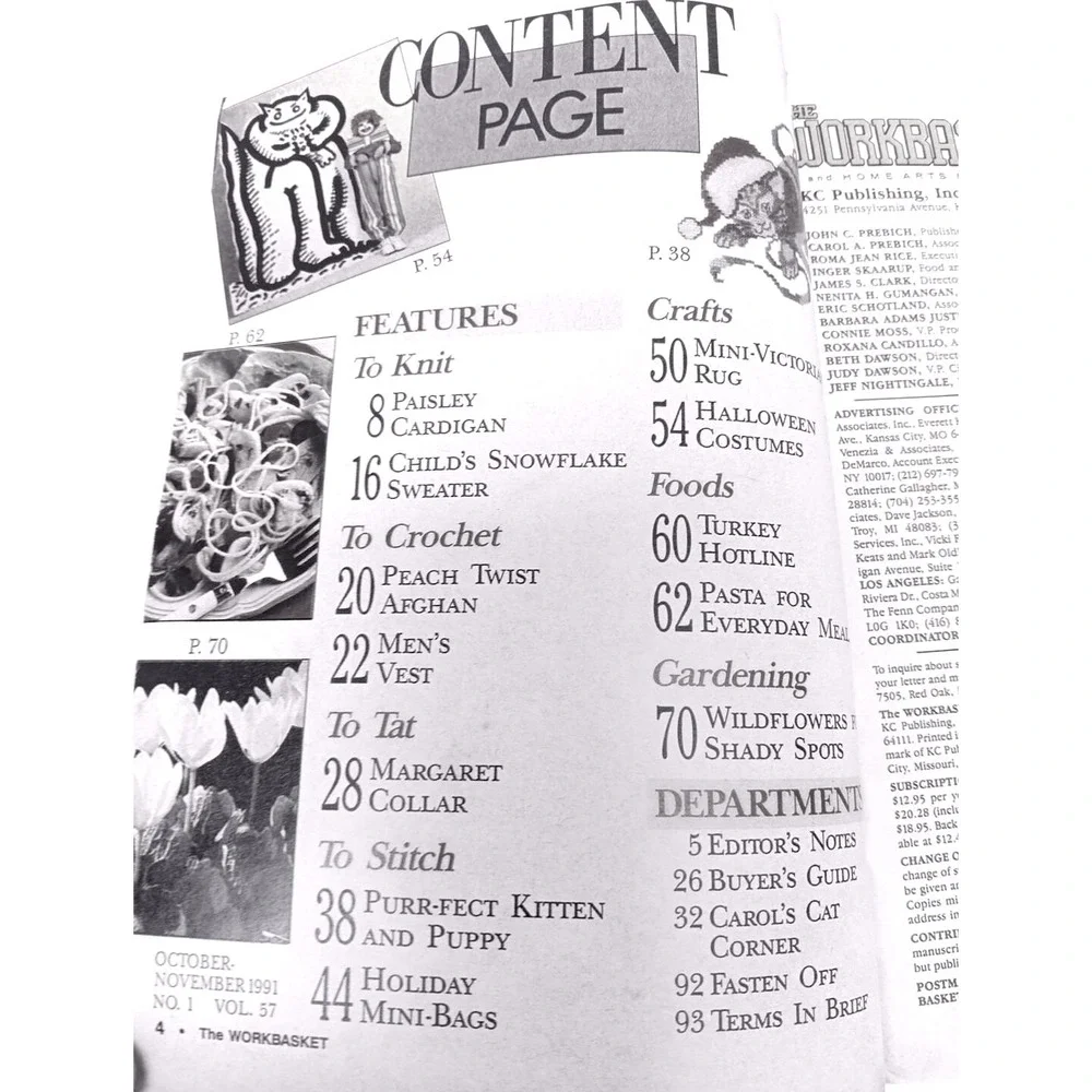 Lot of 6/ 90 & 91 Workbasket Magazines Knit, Crochet, Sewing,Tat, Craft Patterns